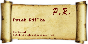 Patak Réka névjegykártya